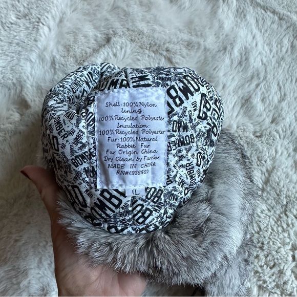 Mad Bomber Kid Moose Eagle Coyote Print Hat Real Rabbit Fur Trapper Hat Size‎ L - Picture 7 of 7